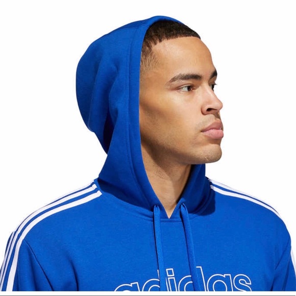 adidas Men’s Fleece Pullover Hoodie Blue - Picture 5 of 15